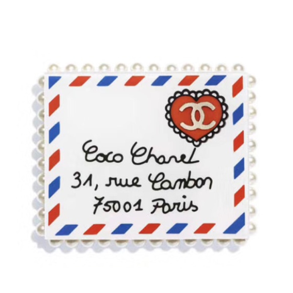 Chanel🔥SOLD🔥Brooch Hat Pin Letter Envelope Pearl - Picture 3 of 11